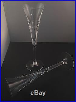 Ceska Danielle Crystal Champagne Flutes, 10 3/8, Set of 9, Signed