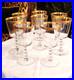 Charming Vintage Set Of 8 Gold Rim Crystal Wine Glasses, 6.25′