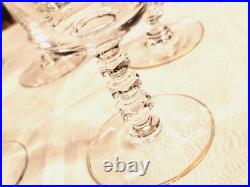 Charming Vintage Set Of 8 Gold Rim Crystal Wine Glasses, 6.25'
