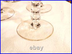 Charming Vintage Set Of 8 Gold Rim Crystal Wine Glasses, 6.25'