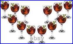 Cheerful Stemmed Wine Glasses 10 Oz Crystal Clear Goblets, Glassware Set of (12)