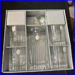 Christian Dior 5 piece Whiskey Set 1980's New in box Italy 24% Lead Crystal