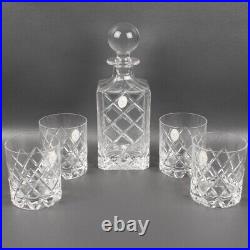 Christian Dior Crystal Decanter and Glasses Set, Whiskey, 1980s