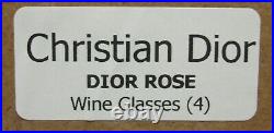 Christian Dior DIOR ROSE Wine Glasses SET OF FOUR More Item Available NEW IN BOX