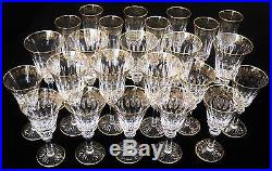 Christofle 24 Piece'Marly' Crystal Glass Set Champagne, Water, and Wine