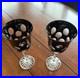 Christofle Black Crystal Kawali Knotched Wine glasses Set of 6. RARE unused