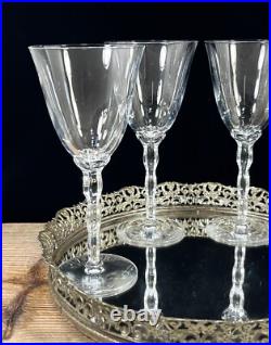 Christofle Crystal France KAWALI Wavy Stem Set Of 4 Glasses Water, Wine EUC Christofle Crystal France KAWALI Wavy Stem Set Of 4 Glasses Water, Wine EUC