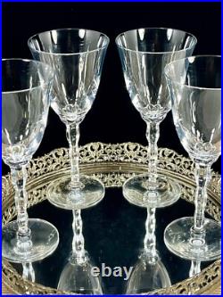 Christofle Crystal France KAWALI Wavy Stem Set Of 4 Glasses Water, Wine EUC Christofle Crystal France KAWALI Wavy Stem Set Of 4 Glasses Water, Wine EUC