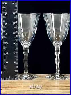 Christofle Crystal France KAWALI Wavy Stem Set Of 4 Glasses Water, Wine EUC Christofle Crystal France KAWALI Wavy Stem Set Of 4 Glasses Water, Wine EUC