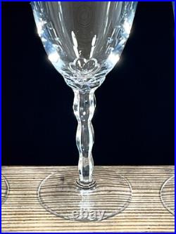 Christofle Crystal France KAWALI Wavy Stem Set Of 4 Glasses Water, Wine EUC Christofle Crystal France KAWALI Wavy Stem Set Of 4 Glasses Water, Wine EUC