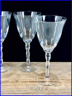 Christofle Crystal France KAWALI Wavy Stem Set Of 4 Glasses Water, Wine EUC Christofle Crystal France KAWALI Wavy Stem Set Of 4 Glasses Water, Wine EUC