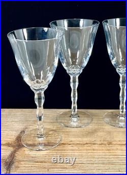 Christofle Crystal France KAWALI Wavy Stem Set Of 4 Glasses Water, Wine EUC Christofle Crystal France KAWALI Wavy Stem Set Of 4 Glasses Water, Wine EUC