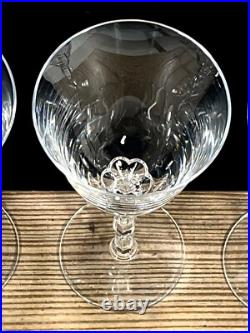 Christofle Crystal France KAWALI Wavy Stem Set Of 4 Glasses Water, Wine EUC Christofle Crystal France KAWALI Wavy Stem Set Of 4 Glasses Water, Wine EUC