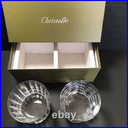 Christofle Glass Diameter 3.5 in H 3.7 in Set of 2 Crystal Glassware France