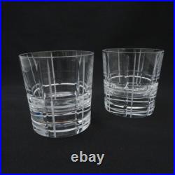 Christofle Glass Set of 2 Scottish Crystal Rock Tumblers Whiskey Barware Elegant