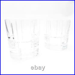 Christofle Glass Set of 2 Scottish Crystal Rock Tumblers Whiskey Barware Elegant
