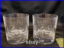 Christofle Rocks glasses set of 2 Diameter 3 in H 3.7 in Glassware New Unused