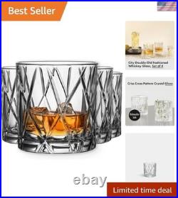 City Asymmetric Whiskey Glass Set 11 Oz, 4 Pack