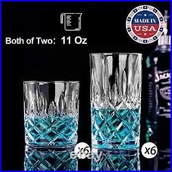 Claplante Drinking Glasses 12 Piece Crystal Glass Cups Mixed Glassware Set 6