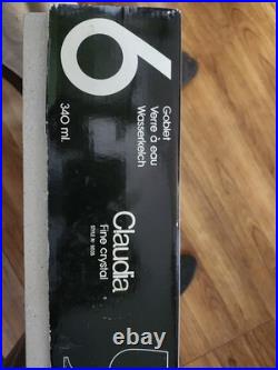 Claudia Crystal Wine Glasses 1960s Retro Set of 6 Vintage Barware