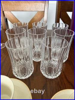 Clear Cut Crystal Glass Drinkware Set Wine Goblets & Tall Tumblers, Clear