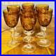 Cristal D’Arques Durand Antique Amber Etched Crystal Wine Glass Goblets Set Of 7