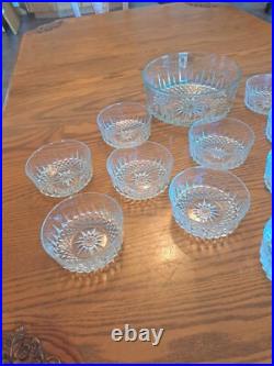 Cristal D'Arques-Durand Salad Bowl Set 13 Piece Diamond Pattern Starburst Bottom