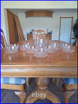 Cristal D'Arques-Durand Salad Bowl Set 13 Piece Diamond Pattern Starburst Bottom