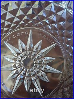 Cristal D'Arques-Durand Salad Bowl Set 13 Piece Diamond Pattern Starburst Bottom