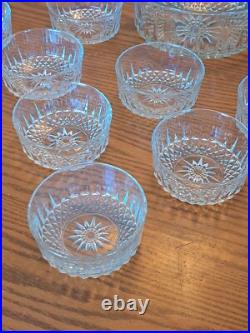 Cristal D'Arques-Durand Salad Bowl Set 13 Piece Diamond Pattern Starburst Bottom