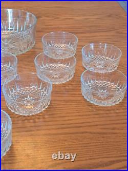 Cristal D'Arques-Durand Salad Bowl Set 13 Piece Diamond Pattern Starburst Bottom