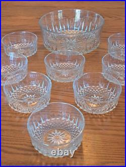 Cristal D'Arques-Durand Salad Bowl Set 13 Piece Diamond Pattern Starburst Bottom