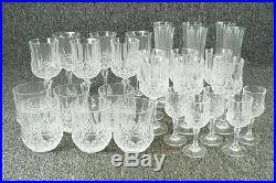 Cristal D'arques Longchamp Pattern 29 Piece Crystal Glassware Set
