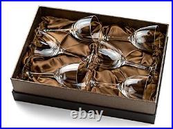 Crystal 5 Oz Retro Nick And Nora Coupe Glasses Set Of 6 Vintage Bar Glassware Fo
