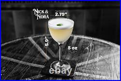 Crystal 5 Oz Retro Nick and Nora Coupe Glasses Set of 4 Vintage Bar Glasswar
