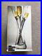 Crystal Artland Art Land Champagne Glasses Set Of Six Long Colored Stems & Vase