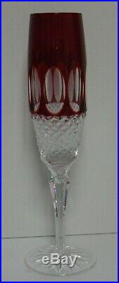 Crystal CLARENDON CUT (RUBY) Champagne Flutes SET OF TWO MINT IN BOX