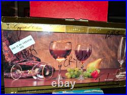 Crystal Clear 12-Piece Crystal Wine Glass Set Clear with Gold Rim 600 Capacity