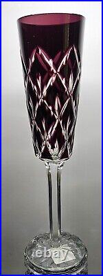 Crystal Clear Industries Set of 4 Fluted Champagne 6 oz-Cut to Clear-10 Tall