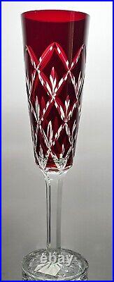 Crystal Clear Industries Set of 4 Fluted Champagne 6 oz-Cut to Clear-10 Tall