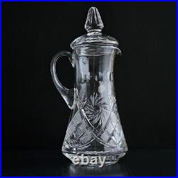 Crystal Drinking Set 50 oz Pitcher & 2 Glasses, Hand-Cut Neman Glassworks