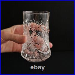 Crystal Drinking Set 50 oz Pitcher & 2 Glasses, Hand-Cut Neman Glassworks