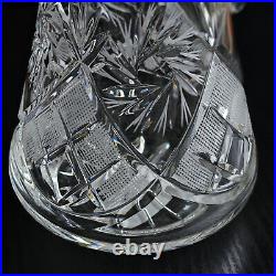 Crystal Drinking Set 50 oz Pitcher & 2 Glasses, Hand-Cut Neman Glassworks