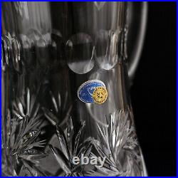 Crystal Drinking Set 50 oz Pitcher & 2 Glasses, Hand-Cut Neman Glassworks