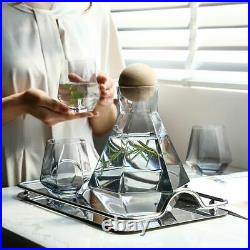 Crystal Glass Hexagonal Pitcher Cup Set Transparent Stained Glass Diamond Jugs