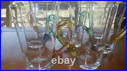 Crystal Handled Tumblers Glasses Mugs Colorful applied handles 8 16 oz