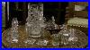 Crystal Pieces Vintage Lead Pinwheel Cornflower Etched