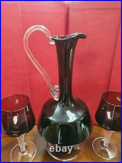 Crystal Pitcher & 6 glasses barware set
