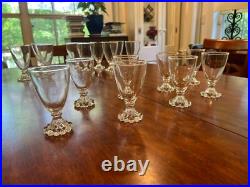 Crystal Set 7 dessert bowls, 8 cordial glasses, 8 water glasses