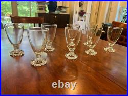 Crystal Set 7 dessert bowls, 8 cordial glasses, 8 water glasses
